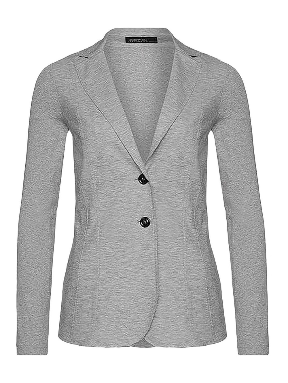 marc cain lightweight cotton double button heather grey blazer